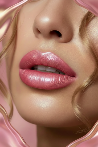 Labios con acabado rosado brillante y efecto perlas - Mary Shine #1 Lipstick